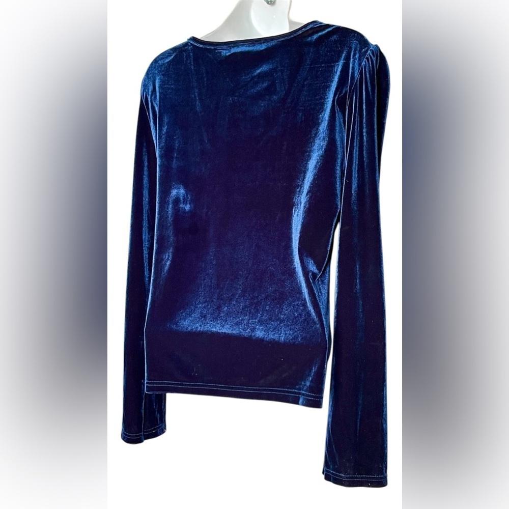 NWT❣️ Velvet V Neck Long Sleeve Top M - Picture 2 of 6